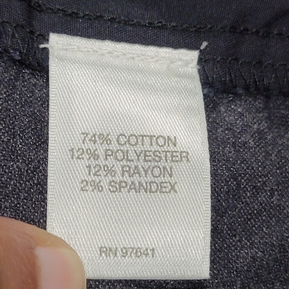 Sz 16 J. JILL Velour Black 4 Pocket Straight Leg Pull On Dress Pants - Picture 4 of 5